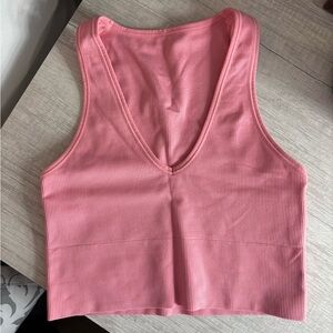 Athleta Pink Ribbed Tank Top